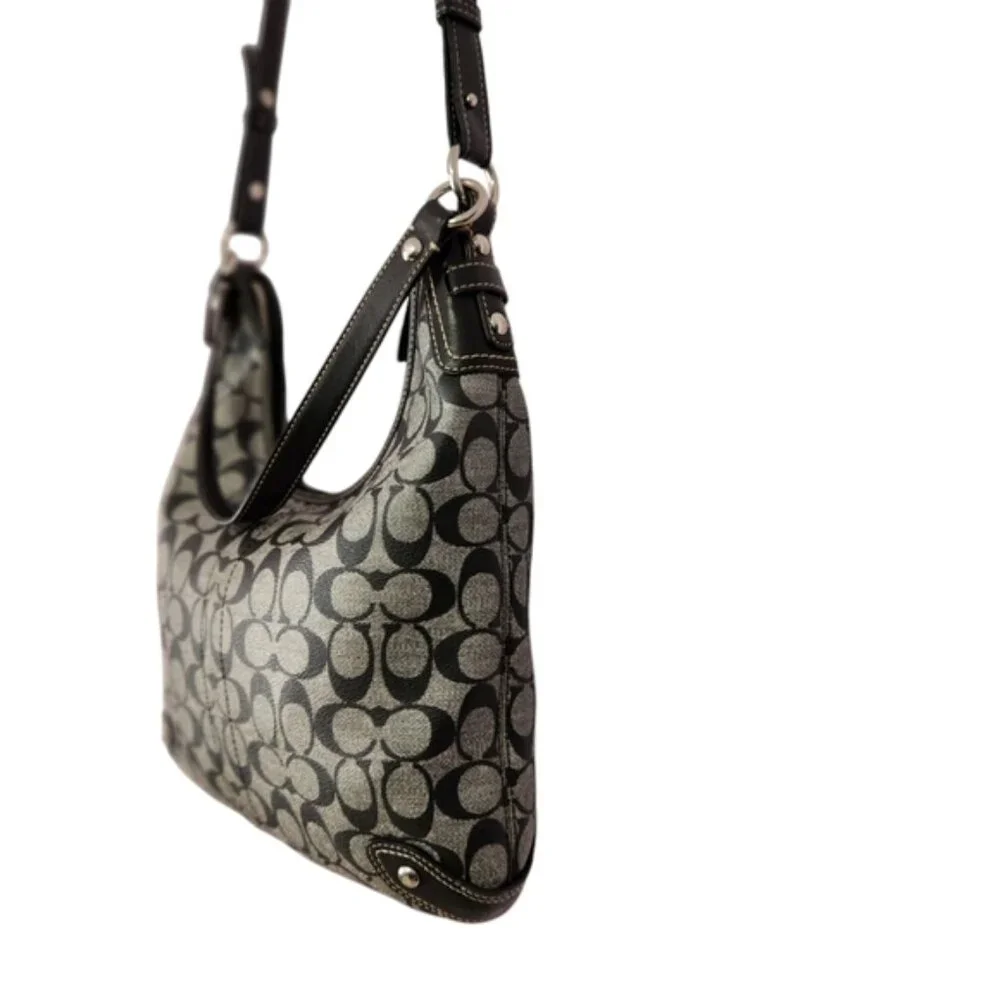 Coach# F14476 Signature Black and Gray Women's Bag - Picture 2 of 16